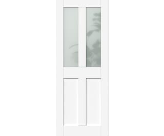 White Victorian 4 Panel Shaker - Frosted Glass Prefinished Internal Doors