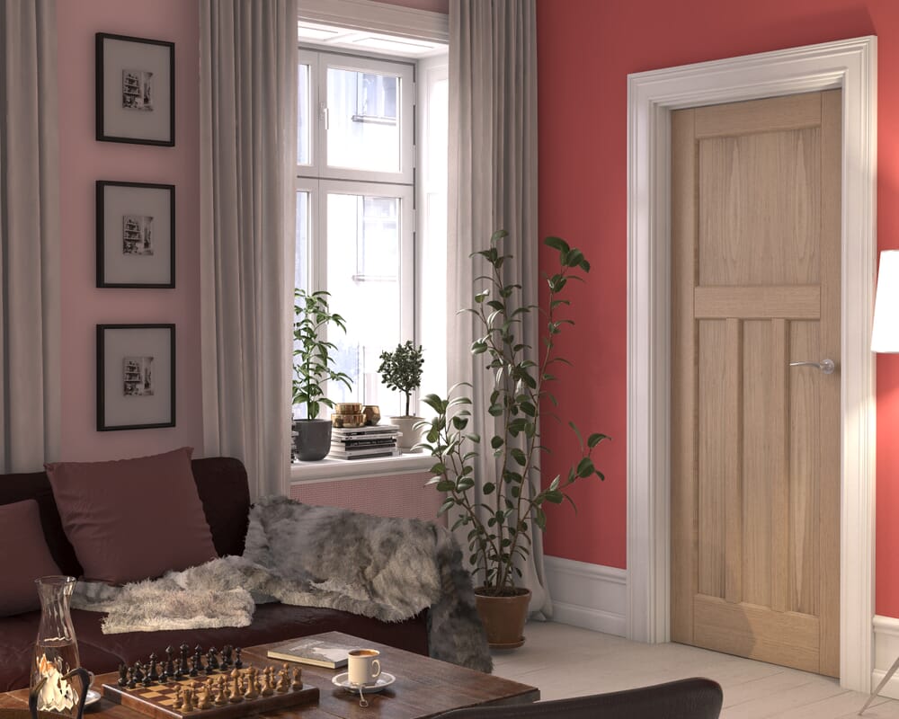 2032 x 813 x 44mm FD30 (32") Oak DX 30s Style Internal Fire Doors