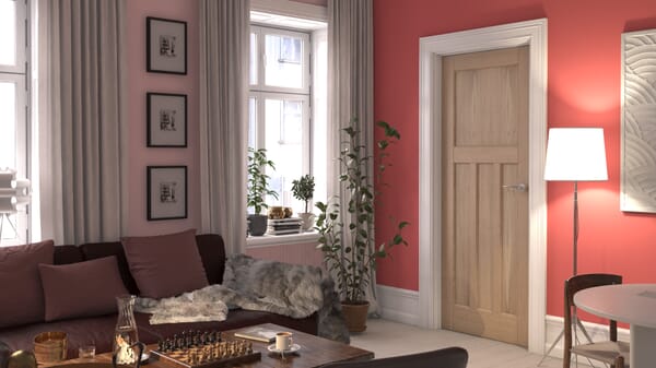 826 x 2040x40mm Oak DX 30s Style Door