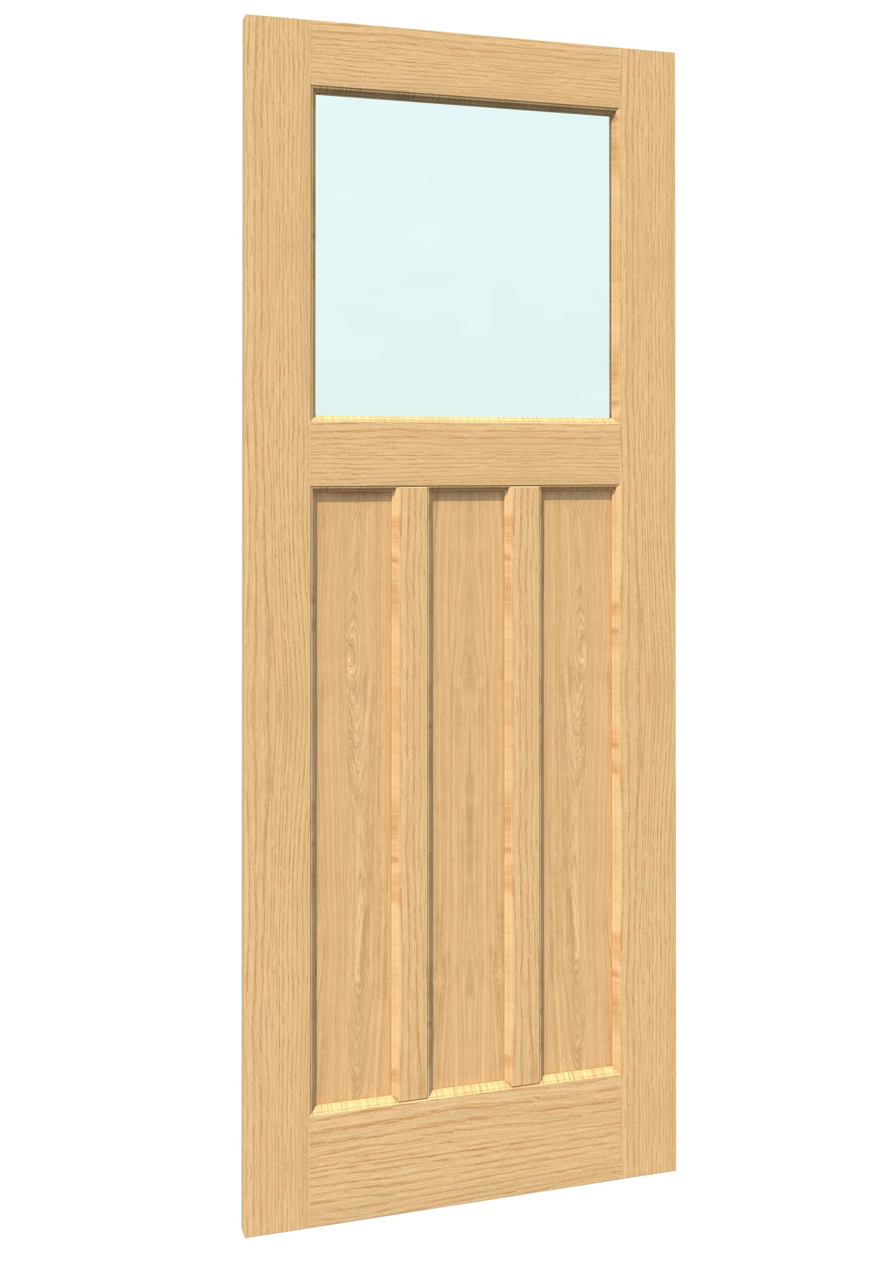 686x1981x35mm (27") Oak DX30 - Clear Glass Door