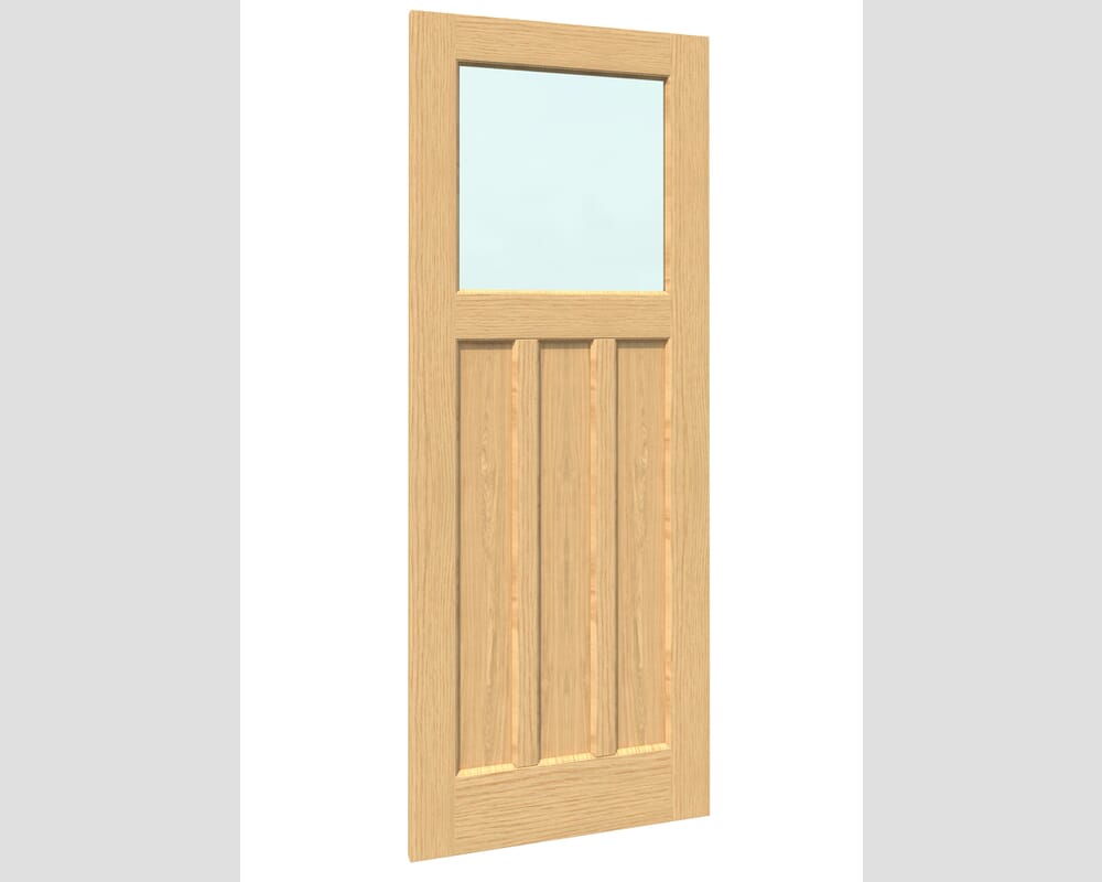 1981 x 686 x 35mm (27") Oak DX30 - Clear Glass Internal Doors