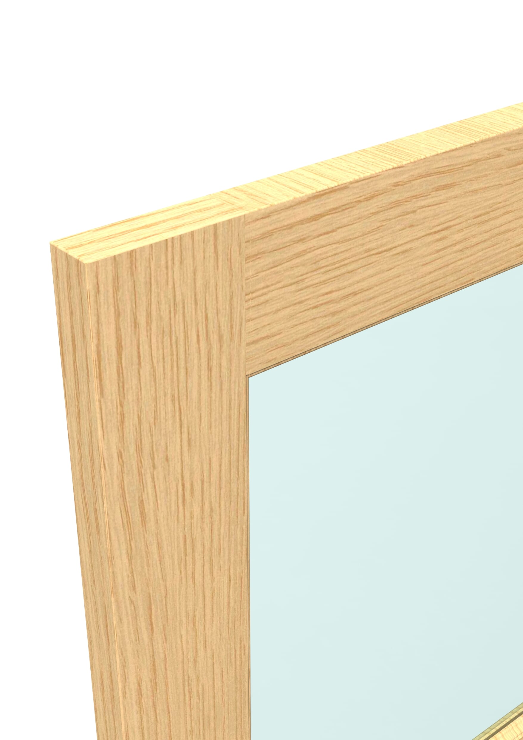 686x1981x35mm (27") Oak DX30 - Clear Glass Door