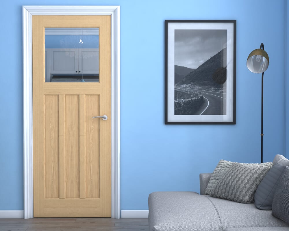 1981 x 686 x 35mm (27") Oak DX30 - Clear Glass Internal Doors