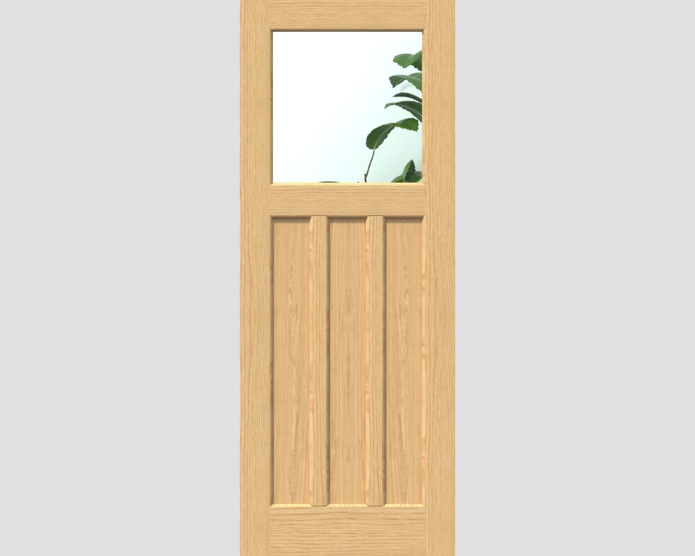 1981 x 686 x 35mm (27") Oak DX30 - Clear Glass Internal Doors