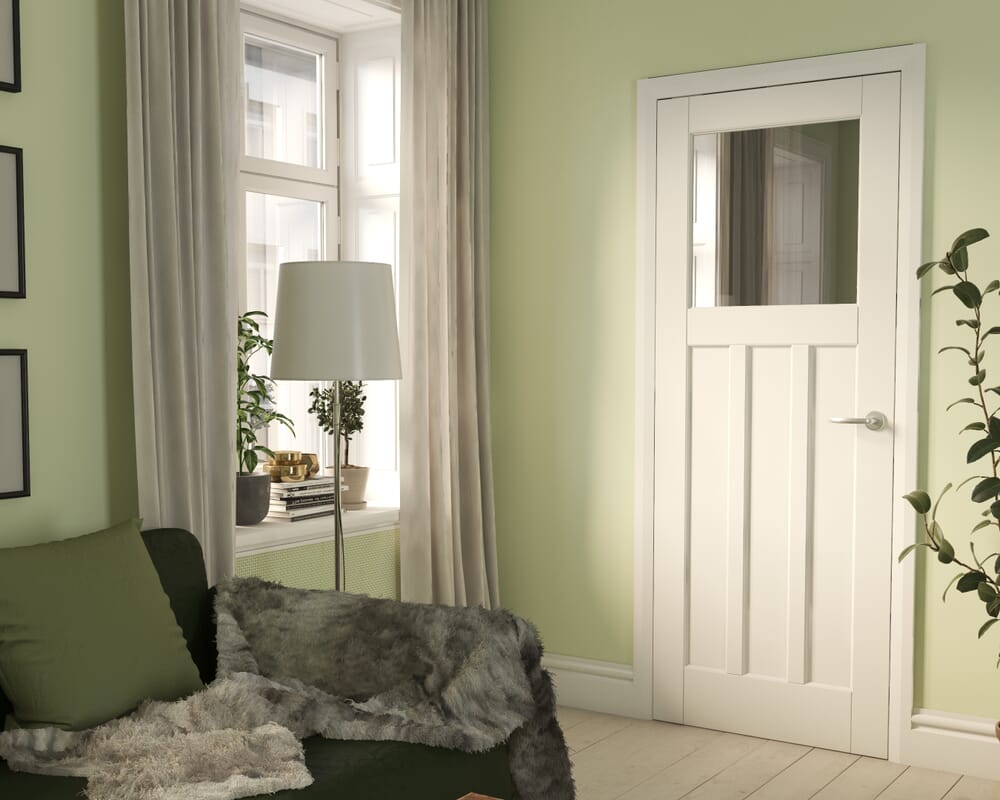 1981 x 686 x 35mm (27") White DX30 - Clear Glass Internal Doors