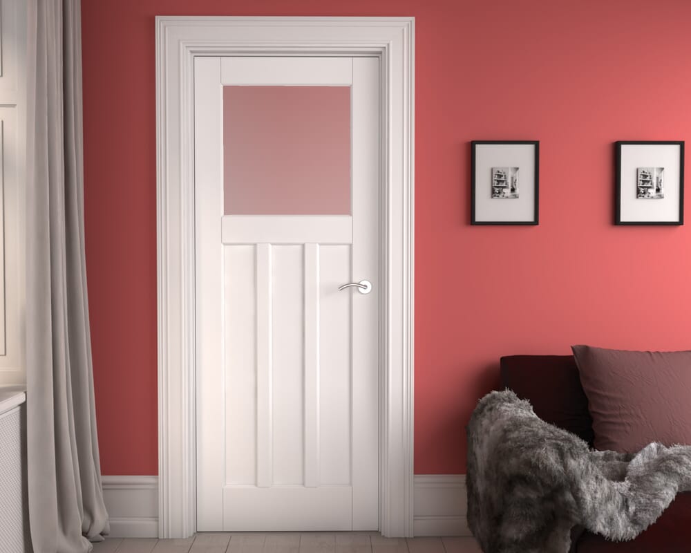 1981 x 686 x 35mm (27") White DX30 - Frosted Glass Internal Doors
