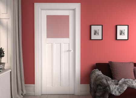 White DX30 - Frosted Glass Internal Doors