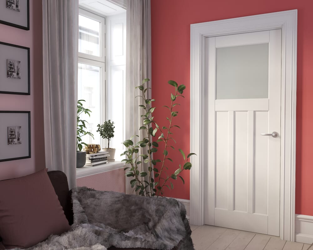 1981 x 686 x 35mm (27") White DX30 - Frosted Glass Internal Doors