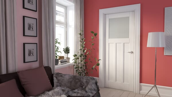 1981 x 686 x 35mm (27") White DX30 - Frosted Glass Internal Doors