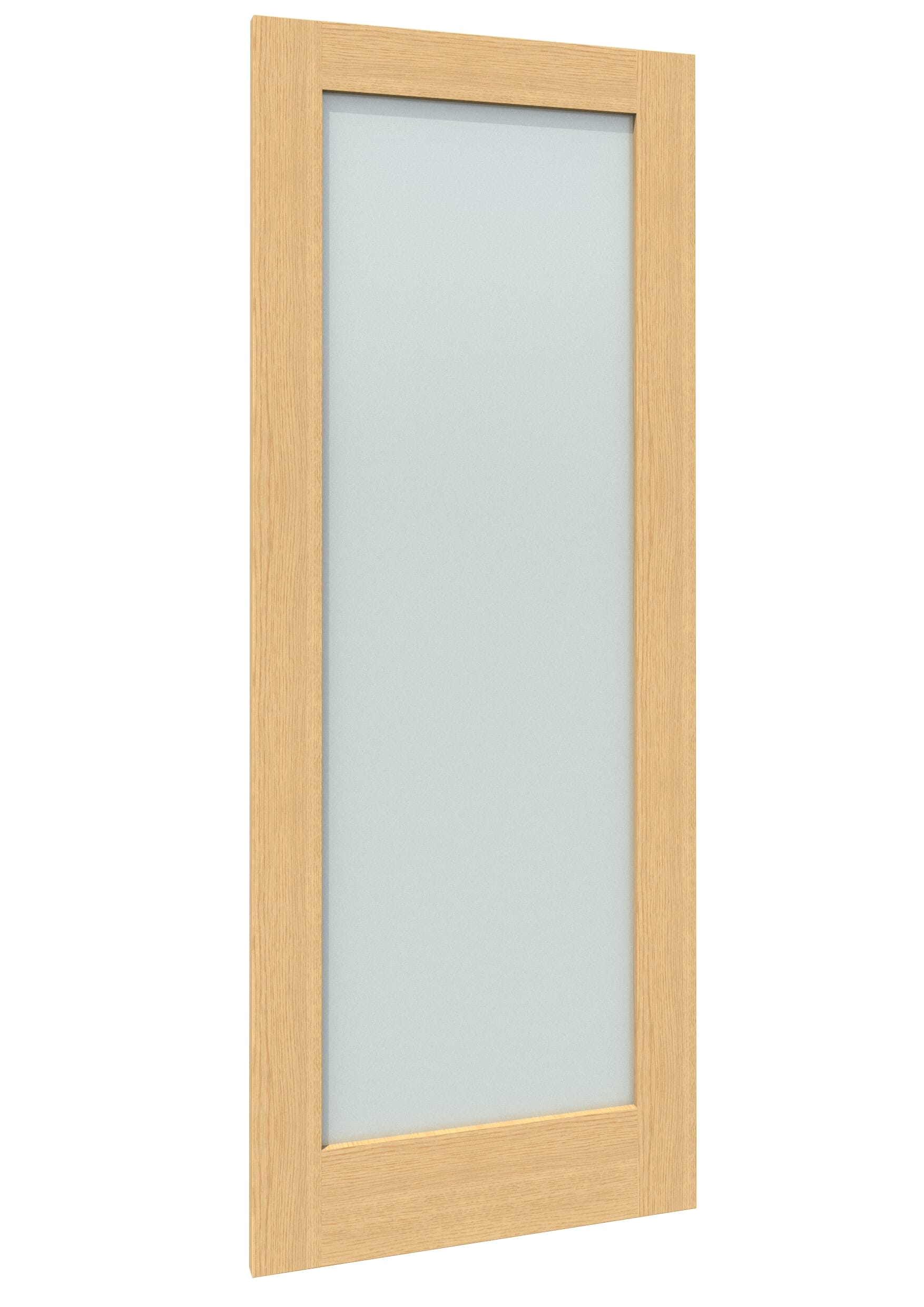 573x1981x35mm (22.5") Oak Shaker 1 Light - Frosted Door