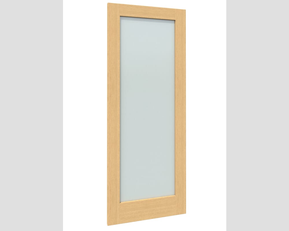 1981 x 686 x 35mm (27") Oak Shaker 1 Light - Frosted Internal Doors
