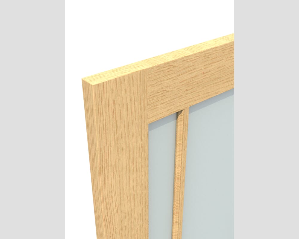 1981 x 686 x 35mm (27") Lincoln Oak Glazed - Frosted Internal Doors