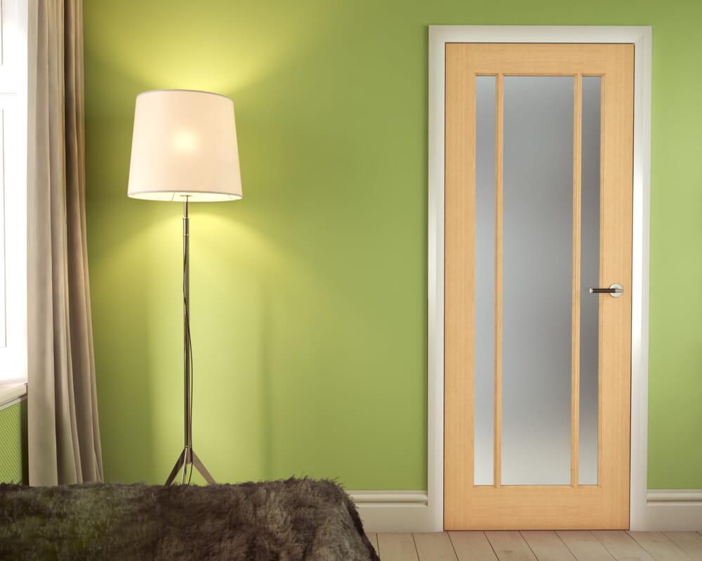 1981 x 686 x 35mm (27") Lincoln Oak Glazed - Frosted Internal Doors