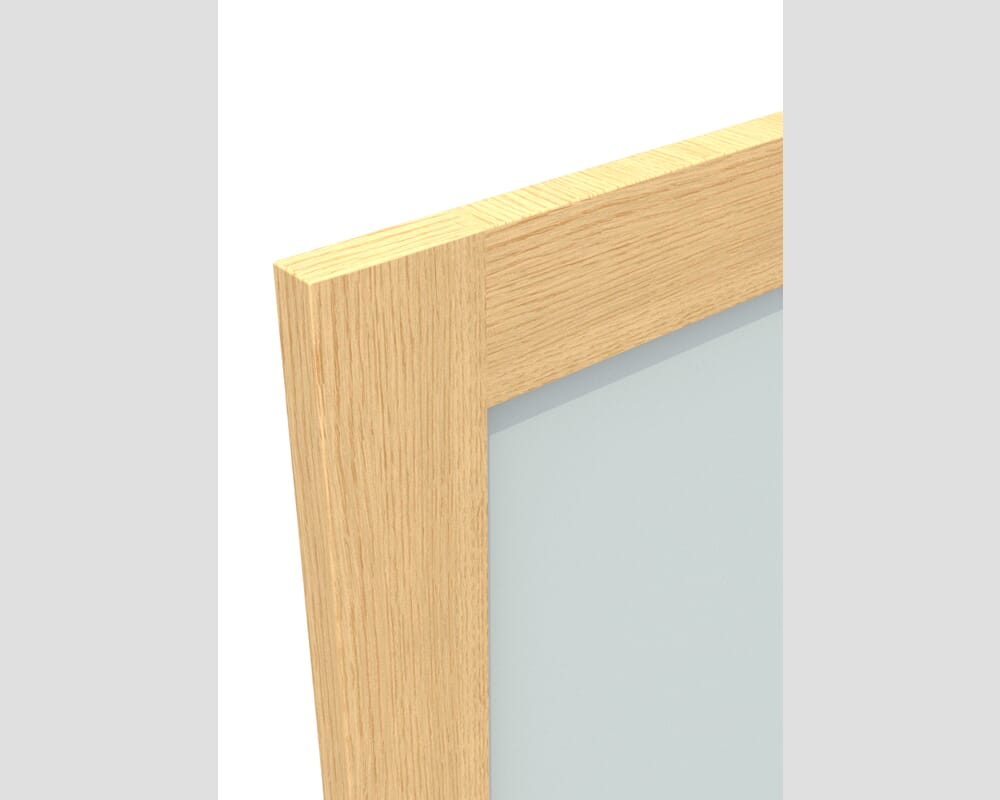 1981 x 762 x 35mm (30") Oak Shaker 1 Light - Prefinished Frosted Internal Doors