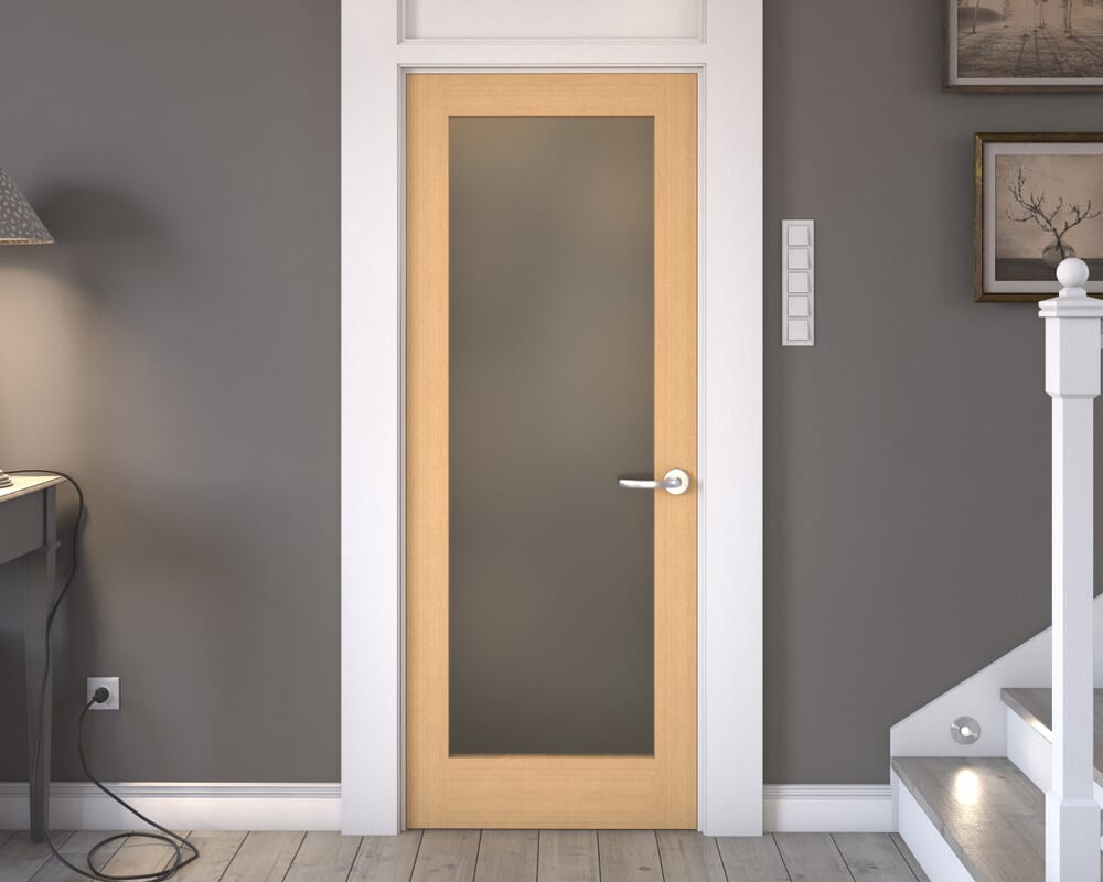 1981 x 762 x 35mm (30") Oak Shaker 1 Light - Prefinished Frosted Internal Doors