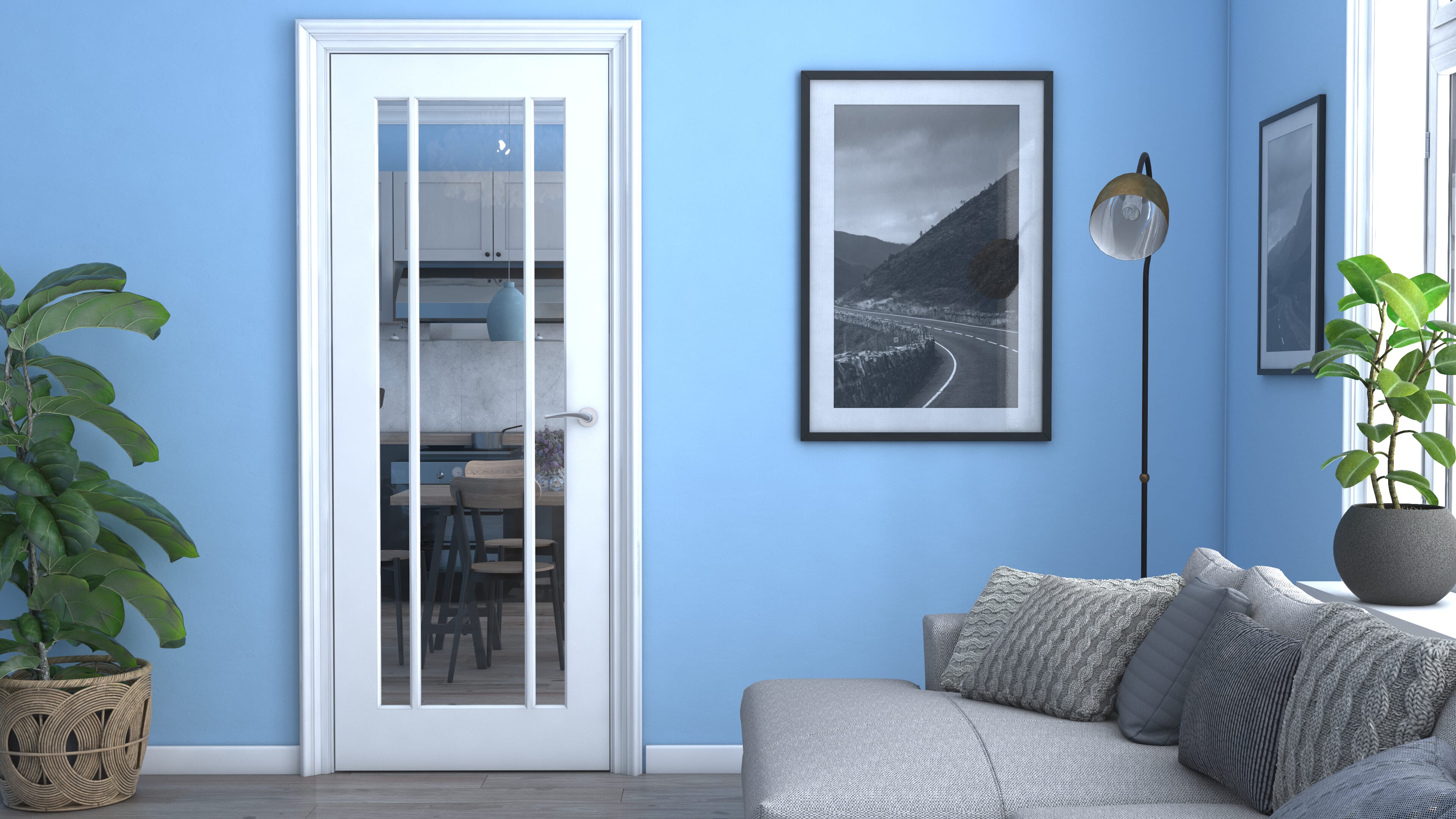 1981 x 686 x 35mm (27") Lincoln Glazed White Clear Internal Doors