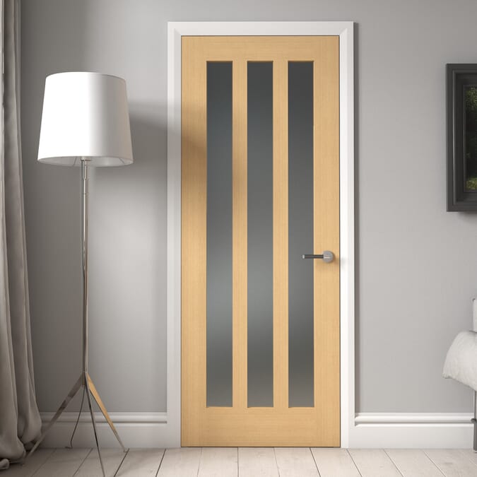 Aston - Frosted Glass Oak Internal Doors