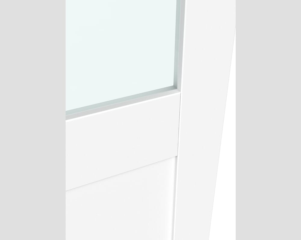 1981 x 686 x 35mm (27") Modern White Shaker 2 Panel Clear Glazed Prefinished Internal Doors