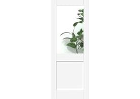 1981mm x 686mm x 35mm (27") Modern White Shaker 2 Panel Clear Glazed Door