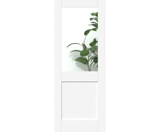Modern White Shaker 2 Panel Clear Glazed Prefinished Internal Doors