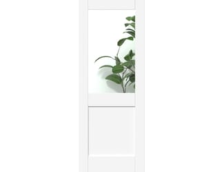 Modern White Shaker 2 Panel Clear Glazed Prefinished Internal Doors