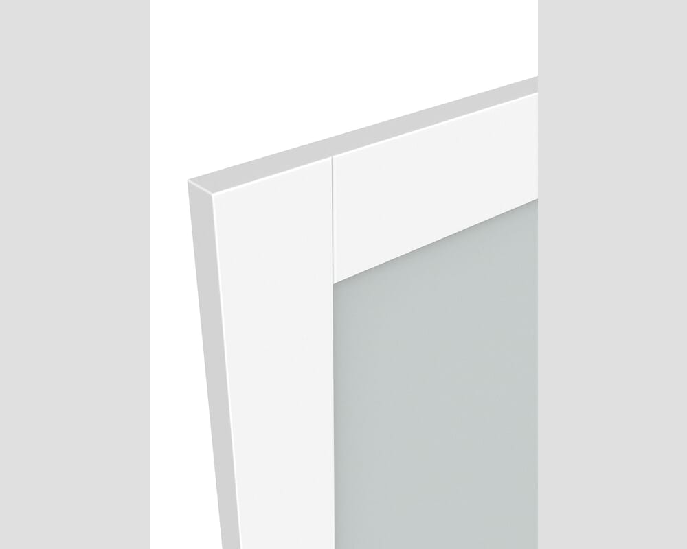 1981 x 686 x 35mm (27") Modern White Shaker 2 Panel Frosted Glazed Prefinished Internal Doors