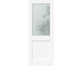 Modern White Shaker 2 Panel Frosted Glazed Internal Doors