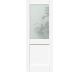 Modern White Shaker 2 Panel Frosted Glazed Prefinished Internal Doors