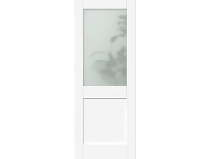 Modern White Shaker 2 Panel Frosted Glazed Internal Doors Image
