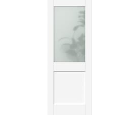 1981mm x 686mm x 35mm (27") Modern White Shaker 2 Panel Frosted Glazed Door