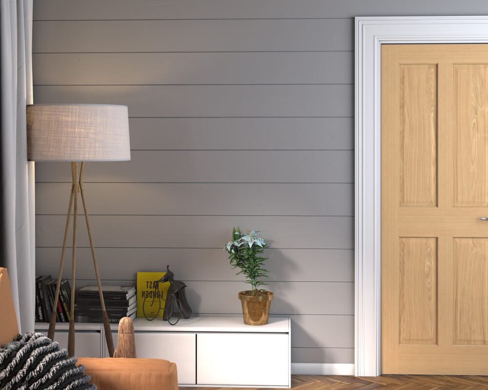 1981 x 762 x 44mm FD30 (30") Traditional Victorian Oak 4 Panel Internal Fire Doors