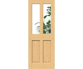 1981mm x 838mm x 35mm (33") Traditional Victorian Oak 4 Panel Clear Glazed Door