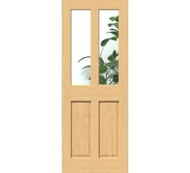 Traditional Victorian Oak 4 Panel Clear Glazed Internal Doors
