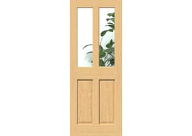1981mm x 686mm x 35mm (27") Traditional Victorian Oak 4 Panel Clear Glazed Door
