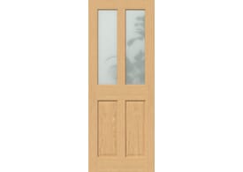 1981mm x 762mm x 35mm (30") Traditional Victorian Oak 4 Panel Frosted Glazed Door