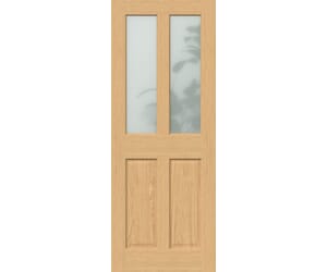 Traditional Victorian Oak 4 Panel Frosted Glazed Internal Doors