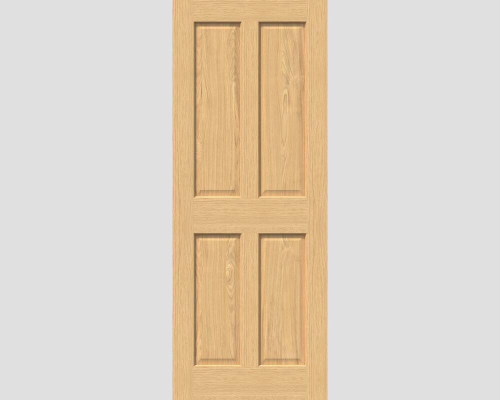 1981mm x 838mm x 44mm (33") FD30 Traditional Victorian Oak 4 Panel - Prefinished Door