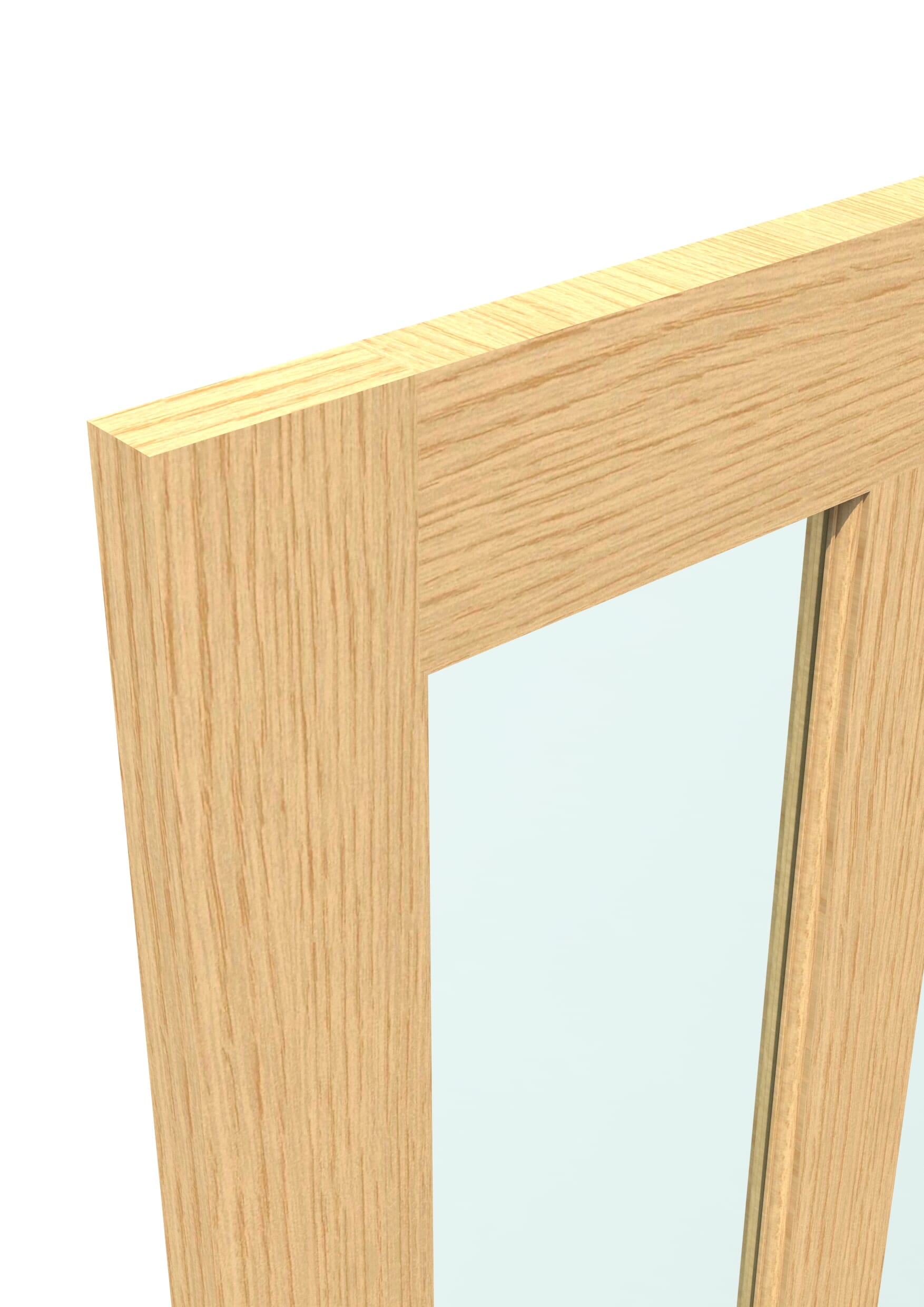 1981 x 762 x 35mm (30") Traditional Victorian Oak 4 Panel Clear Glazed - Prefinished Internal Doors