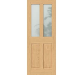 Traditional Victorian Oak 4 Panel Frosted Glazed - Prefinished Internal Doors