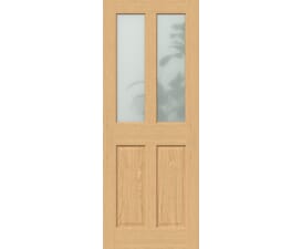 2032mm x 813mm x 35mm (32") Traditional Victorian Oak 4 Panel Frosted Glazed - Prefinished Door