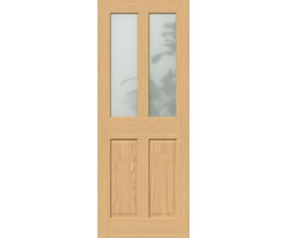Traditional Victorian Oak 4 Panel Frosted Glazed - Prefinished Internal Doors