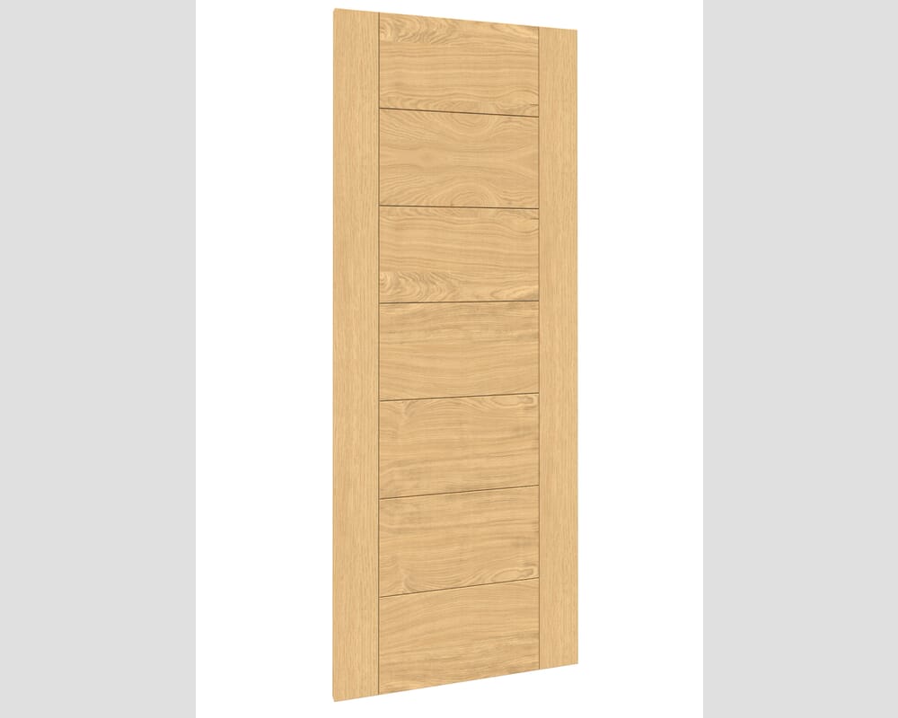 1981 x 610 x 44mm FD30 (24") Modern 7 Panel Oak Internal Fire Doors