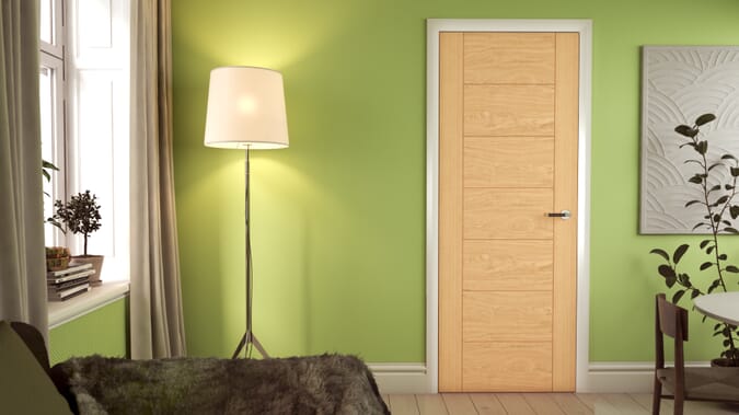 2032 x 813 x 35mm (32") Modern 7P Oak  Internal Door