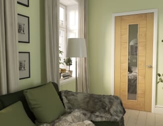 Modern 7P Oak Clear Glazed Internal Doors