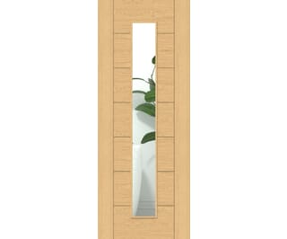 Modern 7 Panel Oak Clear Glazed Internal Doors