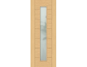 Modern 7 Panel Oak Frosted Glazed Internal Doors