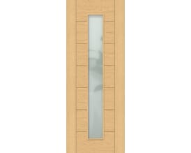 Modern 7 Panel Oak Frosted Glazed - Prefinished Internal Doors