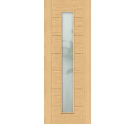 Modern 7P Oak Frosted Glazed - Prefinished Internal Doors