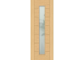 2032mm x 813mm x 35mm (32") Modern 7P Oak Frosted Glazed - Prefinished Door