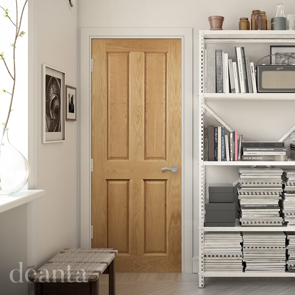 762x1981x35mm (30") Bury 4 Panel Oak - Prefinished Door